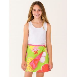 Lilly Pulitzer Wrap Skirt White Label Floral 2 in 1 Reversible Girls Size 7